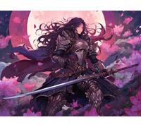 Paint by Numbers for Adults, Samurai Moon Adult Paint by Numbers Canvas Kits Without Frame, DIY Color Oil Painting Acrylic Number Painting Adults Children for Gifts Home Wall Decor 80x100cm WJY1-796