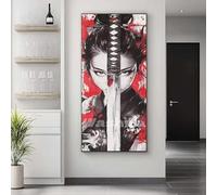 Paint by Numbers for Adults Samurai Paint by Numbers Knife, Canvas Painting by Numbers for Adults Beginners, DIY Acrylic Oil Painting Kits Crafts for Home Wall Decor 35x70 cm/14x28 Inch, No Frame