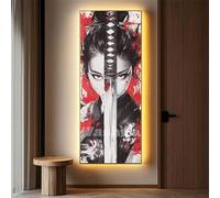 Paint by Numbers for Adults Samurai Paint by Numbers Knife, Canvas Painting by Numbers for Adults Beginners, DIY Acrylic Oil Painting Kits Crafts for Home Wall Decor 40x100 cm/16x40 Inch, No Frame