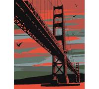 Paint by Numbers for Adults,San Francisco Bridge DIY Hand Painted Canvas Oil Painting Kit for Beginners,with Brushes and Acrylic Pigment paint by numbers for Home Wall Decor 50x65cm,with Framed