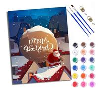 Paint by Numbers for Adults Santa Claus Delivering Gifts Painting by Numbers for Adults DIY Canvas Kits Crafts Kits for Relax and De-Stress Gift Home Decoration with Frame