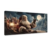 Paint by Numbers for Adults Santa Claus, Moon Paint by Numbers Kits, DIY Hobbies for Adults Women Painting with Paintbrushes and Acrylic Pigment, Painting by Number for Gifts, Decor (32x64Inch) Y3-925