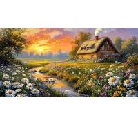 Paint by Numbers for Adults - Scenery: Cottage Paint by Numbers Kits for Beginner, Without Frame DIY Acrylic Oil Adult Painting by Number Canvas Kits, Perfect for Home Wall Decor Gifts 20x40in o-177