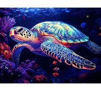 Paint by Numbers for Adults, Sea Turtle Dream Paint by Numbers, DIY Acrylic Pigment Drawing Paintwork Arts and Crafts Painting Kit for Home Wall Decor, Birthday Gifts for Women,8x12in Frameless 0F-184