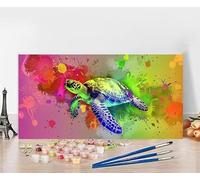 Paint by Numbers for Adults Sea Turtles Paint by Numbers Kits Abstract, DIY Hobbies for Adults Women Painting Kits, Colorful Canvas Oil Painting Arts for Home Wall Decor Without Frame 80x160cm A-9U32