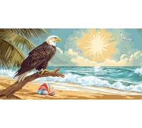 Paint by Numbers for Adults, Sea View Eagle Painting by Number Kits On Canvas, Adults Beginners DIY Acrylic Oil Craft Art Painting Kits with Brushes Gifts for Home Wall Decor (32x64inch/80x160cm) w267