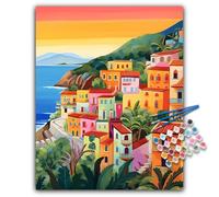 Paint by Numbers for Adults - Seaside Adult Paint by Numbers Kits on Canvas for Beginner without Frame, DIY Landscapes Acrylic Oil Painting by Number for Adults, Perfect for Gift Decor (16x20 inch)