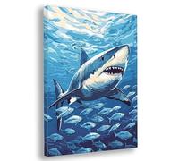 Paint by Numbers for Adults, Shark Paint by Numbers for Adults with Frame, DIY Animal Oil Painting Arts and Crafts Kits on Canvas for Women's Hobbies, for Gifts and Home Wall Decor 28x36 Inch, E-45