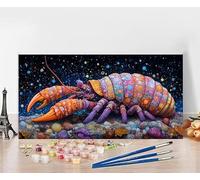Paint by Numbers for Adults Shrimp Paint by Numbers Kits Animal, DIY Hobbies for Adults Women Painting Kits, Colorful Canvas Oil Painting Arts for Home Wall Decor Crafts Without Frame 50x100cm X-RA23