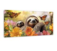 Paint by Numbers for Adults Sloths Flower, Large Paint by Numbers Kits, Easy DIY Acrylic Pigment Drawing Paintwork, Beginners Canvas Craft Painting Kit, Home Decor, Gifts for Women 60x120cm 0z-206