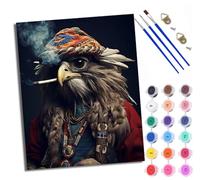 Paint by Numbers for Adults Smoking Eagle Painting by Numbers for Adults DIY Canvas Kits Crafts Kits for Relax and De-Stress Gift Home Decoration with Frame