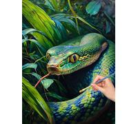 Paint by Numbers for Adults Snake, Paint by Numbers Canvas Kits for Adults, 3 Nylon Brushes, Animal Painting by Number Kits for Children, Wall Art for Room Home Decor, Gifts for Women 40x50cm, -8073