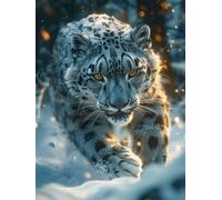 Paint by Numbers for Adults Snow Leopard Paint by Numbers for Children Animal, Hobbies for Adults Women DIY Canvas Oil Paintings Kits Arts With Accessories Home Wall Decor 24x35in Without Frame 1-JV96