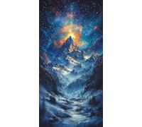 Paint by Numbers for Adults Snow Mountain Paint by Numbers Starry Sky DIY Canvas Oil Painting Kit for Kids or Beginner with Paint Brushes Acrylic Pigment for Home Room Decor 24x48in/60x120cm F1-705