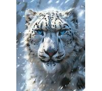 Paint by Numbers for Adults Snow Paint by Numbers for Children Leopard, Hobbies for Adults Women DIY Canvas Oil Paintings Kits Arts with Accessories for Home Wall Decor 12x16in Without Frame 7-0I25
