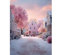 Paint by Numbers for Adults Snow Scene, Cottage DIY Paint by Numbers Kits, Acrylic Painting Adult Crafts with Brushes and Acrylic, Arts and Crafts Canvas for Beginners Kits, Home Decor, 16x20in I-1723