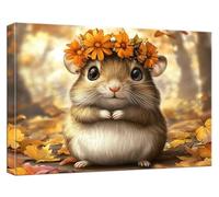 Paint by Numbers for Adults Squirrel, Animal Adult Paint by Numbers Canvas Kits Arts and Crafts Kit DIY Color Oil Painting Acrylic Paints with 3 Brushes for Gifts Home Wall Decor 12x16 Inch, Model959