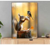 Paint by Numbers for Adults Squirrel, Bird Paint by Numbers for Children Beginner, DIY Oil Paintings Kit for Adults Women Gifts, with Brushes and Pigment, Home Decor, 100x135cm with Frame Ly9-2128