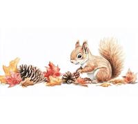 Paint by Numbers for Adults Squirrel DIY Paint by Number Pine Cones Painting by Numbers for Beginners, Acrylic Canvas Painting Art Crafts for Adults, Home Decor, Gifts for Women 45X90CM Without Frame
