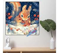 Paint by Numbers for Adults Squirrel Paint by Numbers for Children Animal Canvas Oil Painting Kit for Beginner with Paint brushes Acrylic Pigment Drawing Paintwork,Decor Gifts(18x18in,45x45cm)YL817