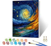 Paint by Numbers for Adults Starry Sky, Abstract Paint by Numbers Kits with Frame, DIY Arts and Crafts for Beginners Oil Paintings with Brushes and Acrylic, for Room Decor, Gifts, 24x36in 5-1132