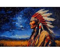 Paint by Numbers for Adults Starry Sky Native Americans Paint by Numbers Kits for Beginner, DIY Acrylic Oil Adult Painting by Number Canvas Kits Without Frame, Perfect for Home Wall Decor 32x48in b958