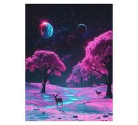 Paint by Numbers for Adults, Starry Sky Painting by Numbers Deer 40 x 54 in, DIY Hobbies for Adults Women, Painting on Canvas Using Acrylic Paint and Brushes, Wall Art Set for Room Decor LSJ202