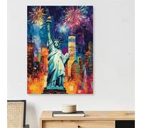 Paint by Numbers for Adults Statue of Liberty, City Paint by Numbers for Adults with Frame 28x39inch, DIY Oil Paintings Kit with Paints and 3 Size Brushes for Room Decor, Gifts for Women,Model655