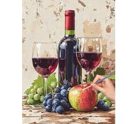 Paint by Numbers for Adults Still Life, Paint by Numbers Canvas Kits for Adults, 3 Nylon Brushes, Liquor Painting by Number Kits for Children, Wall Art for Home Decor, Gifts for Women 30x40cm, -8239