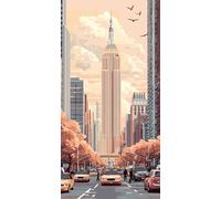 Paint by Numbers for Adults, Street View Painting by Number Kits On Canvas, Adults Beginners DIY Acrylic Oil Craft Art Painting Kits with Brushes Gifts for Home Wall Decor (36x72inch/90x180cm) w-475