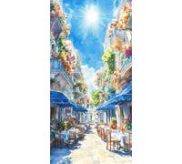 Paint by Numbers for Adults, Street View Painting by Number Kits On Canvas, Adults Beginners DIY Acrylic Oil Craft Art Painting Kits with Brushes Gifts for Home Wall Decor (36x72inch/90x180cm) w-474