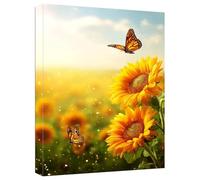 Paint by Numbers for Adults Sunflower, Butterfly Adult Paint by Numbers Canvas Kits Arts Crafts Kit DIY Color Oil Painting Acrylic Paints with 3 Brushes for Gifts Home Wall Decor 16x20 Inch, Model434