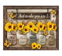 Paint by Numbers for Adults - Sunflower Flowers Adult Paint by Number Canvas Kits Without Frame, Inspirational Oil Painting by Numbers Kit for Gift Home Wall Decor 16 x 20 Inch