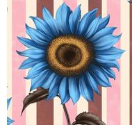 Paint by Numbers for Adults Sunflower Paint by Numbers Blue Pattern Design, Acrylic Paintngs On Clear Symbols Colored Canvas, Easy DIY Acrylic Pigment Drawing Paintwork for Home Wall Decor, 40X40CM