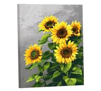 Paint by Numbers for Adults Sunflower,Paint by Numbers Simple DIY Kits for Adults Beginners,Color Canvas Oil Painting with 3 Brushes & Acrylic Set,Home Wall Decor Art Crafts Women Hobby 32x44in Y#B660