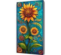 Paint by Numbers for Adults Sunflower Paint by Numbers with Frame Flower Painting Kits Canvas,Crafts for Adults DIY Oil Hand Painting Kit,Acrylic Drawing Paintwork,Home Wall Decor Gift 90x180cm LE-538