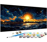 Paint by Numbers for Adults Sydney Paint by Numbers Opera DIY Color Canvas Oil Paintings Creative Hobbies for Adults Kits with Brushes Acrylic Paint Home Decor,Gifts Women, 60x120 inch No Frame J3-363