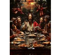 Paint by Numbers for Adults The Last Supper, Paint by Numbers Food on Canvas, DIY Adult Crafts Acrylic Pigment Drawing Art Kit, Hobbies for Women, Room Decor, Gifts for Women 12x16 in Y-6841