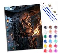 Paint by Numbers for Adults The Witch who Plays with fire Painting by Numbers for Adults DIY Canvas Kits Paint by Number Crafts Kits for Relax and De-Stress Gift Home Decoration 16x20 inch