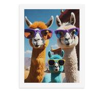 Paint by Numbers for Adults-Three Llamas Wearing Sunglasses, with Different Colored Fur and A Casual, Friendly Vibe -for Home Wall Decor 12X16Inch