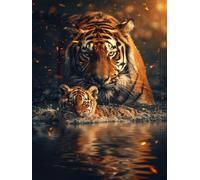 Paint by Numbers for Adults Tiger, Animal Paint by Numbers Kits, DIY Color Oil Painting Adult Crafts, Painting Kits with Brushes and Acrylic, for Home Wall Decor, Gifts for Women, 12x16in 4-4622