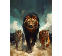 Paint by Numbers for Adults Tiger, Animal Paint by Numbers Kits, DIY Color Oil Painting Adult Crafts, Painting Kits with Brushes and Acrylic, for Home Wall Decor, Gifts for Women, 20x28in I-1859