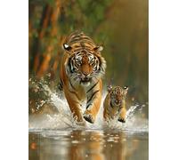 Paint by Numbers for Adults Tiger, Animal Paint by Numbers Kits, DIY Color Oil Painting Adult Crafts, Painting Kits with Brushes and Acrylic, for Home Wall Decor, Gifts for Women, 12x16in T-3181