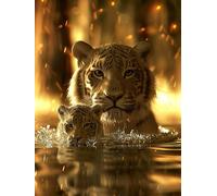 Paint by Numbers for Adults Tiger, Animal Paint by Numbers Kits, DIY Color Oil Painting Adult Crafts, Painting Kits with Brushes and Acrylic, for Home Wall Decor, Gifts for Women, 36x48in H-3191