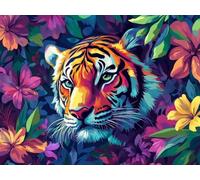Paint by Numbers for Adults, Tiger Cute Paint by Numbers, DIY Acrylic Pigment Drawing Paintwork Arts and Crafts Painting Kit for Home Wall Decor, Birthday Gifts for Women, 20×28in (Frameless) 0F-492