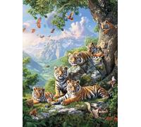 Paint by Numbers for Adults Tiger, Plant Paint by Numbers Kits, DIY Color Oil Painting Adult Crafts, Painting Kits with Brushes and Acrylic, for Home Wall Decor, Gifts for Women, 40x54in B-9722