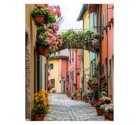 Paint by Numbers for Adults, Town Painting by Numbers for Children Architecture 12 x 16in, DIY Hobbies for Adults Women, Painting on Canvas Using Acrylic Paint and Brushes Wall Art Room Decor LSJ-0520
