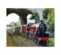 Paint by Numbers for Adults - Train Vintage Steam Train Scenery - Oil Paint Drawing Canvas Home Decor Gift 40x50cm