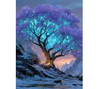 Paint by Numbers for Adults Tree, 16x20in Easy Painting Kits with Brushes and Acrylic, Snow Scene DIY Paint by Numbers Kits for Adults & Beginners, for Home Wall Decor, Gifts for Women, R-3734
