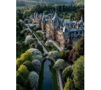 Paint by Numbers for Adults Tree, Architecture Easy Paint by Numbers Kits for Beginners, DIY Painting Kits with Brushes and Acrylic, Color Oil Painting Adult Crafts, for Room Decor, 12x16in T-2305